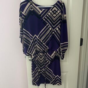 Jessica Simpson Purple and Black Geometric Dress